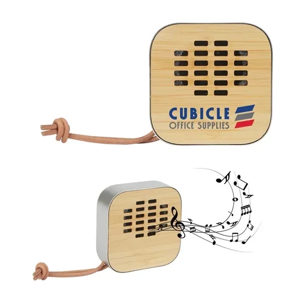 Asher 3W Recycled Aluminum / Bamboo Wireless Speaker... from ASI 67866 Logomark/Valumark