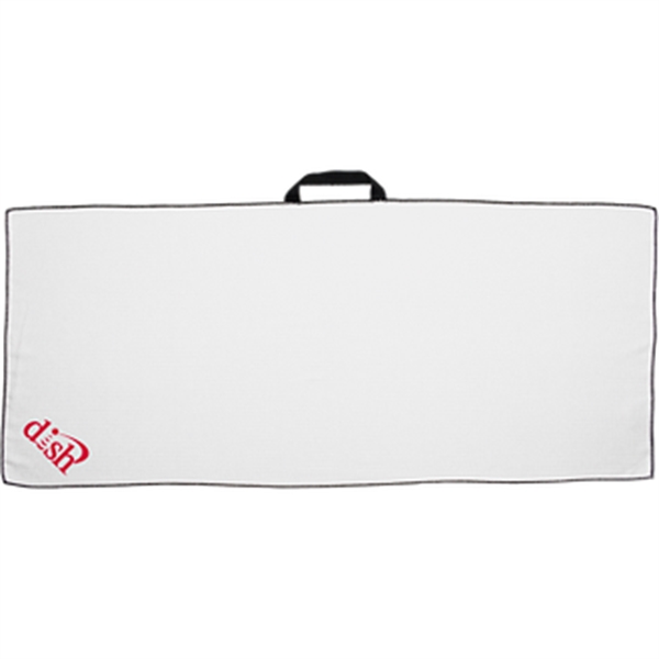17" x 40" golf towel made of an 85/15 polyester and... from ASI 57653 Gold Bond