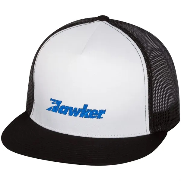 YUPOONG-CLASSIC FLAT BILL TRUCKER CAP... from ASI 30208 A P Specialties / AP Specialties