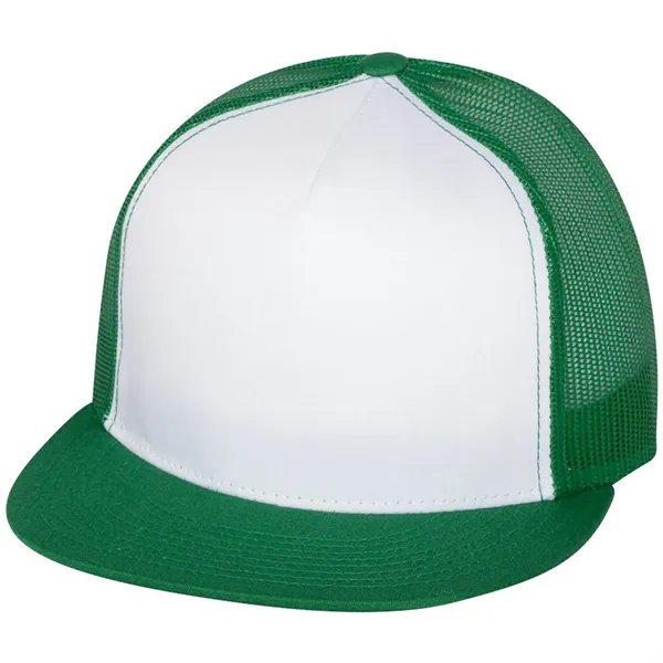YUPOONG-CLASSIC FLAT BILL TRUCKER CAP... from ASI 30208 A P Specialties / AP Specialties