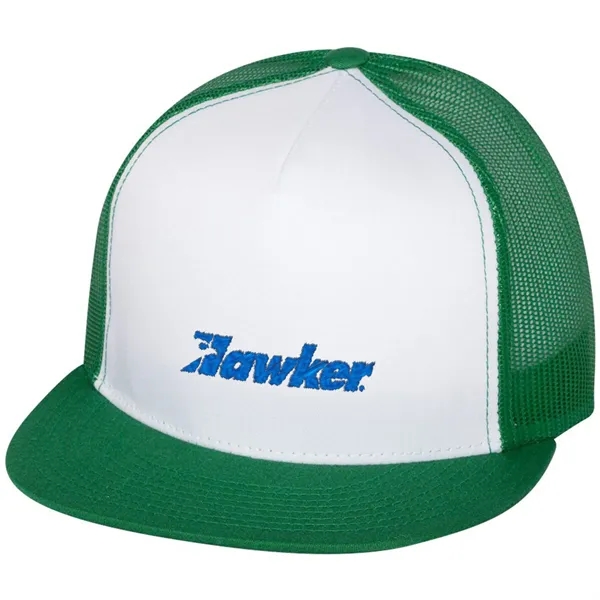 YUPOONG-CLASSIC FLAT BILL TRUCKER CAP... from ASI 30208 A P Specialties / AP Specialties