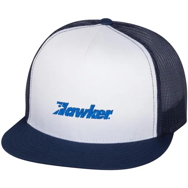 YUPOONG-CLASSIC FLAT BILL TRUCKER CAP... from ASI 30208 A P Specialties / AP Specialties