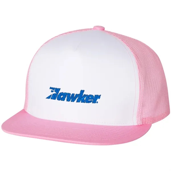 YUPOONG-CLASSIC FLAT BILL TRUCKER CAP... from ASI 30208 A P Specialties / AP Specialties