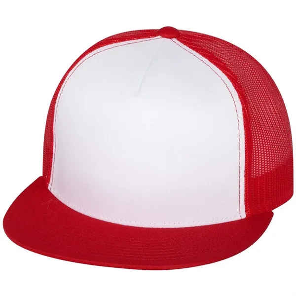 YUPOONG-CLASSIC FLAT BILL TRUCKER CAP... from ASI 30208 A P Specialties / AP Specialties