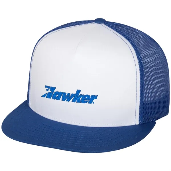 YUPOONG-CLASSIC FLAT BILL TRUCKER CAP... from ASI 30208 A P Specialties / AP Specialties