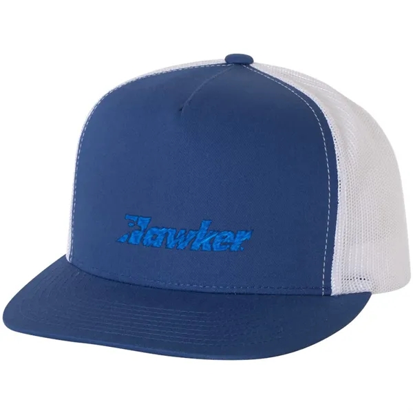 YUPOONG-CLASSIC FLAT BILL TRUCKER CAP... from ASI 30208 A P Specialties / AP Specialties