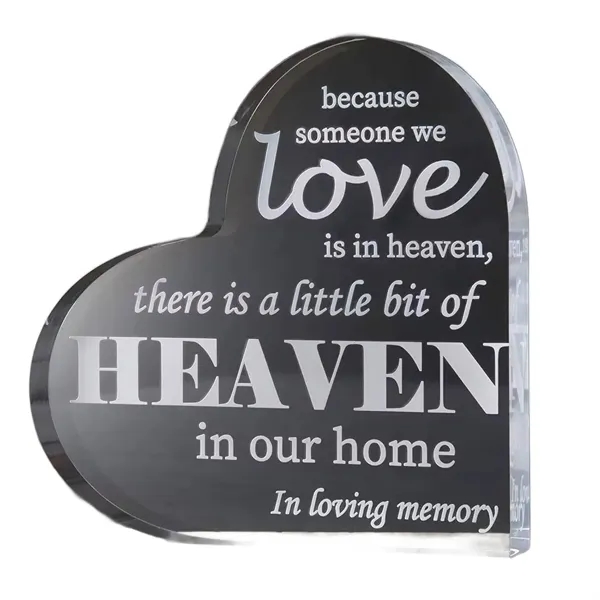 Heart shaped crystal paperweight plus laser engraving on inside of crystal... from ASI 37218 Athena Promo (tm)