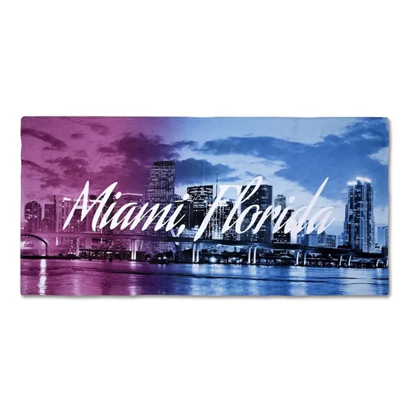28" x 58" polyester-cotton beach towel with dye sublimation graphics.... from ASI 68507 The Magnet Group