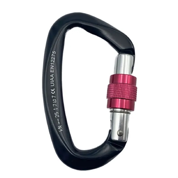 D-Ring shape screw gate carabiner plus laser engraving on 1 location... from ASI 37218 Athena Promo (tm)