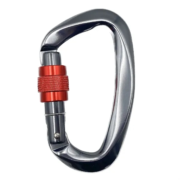 D-Ring shape screw gate carabiner plus laser engraving on 1 location... from ASI 37218 Athena Promo (tm)