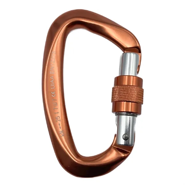 D-Ring shape screw gate carabiner plus laser engraving on 1 location... from ASI 37218 Athena Promo (tm)