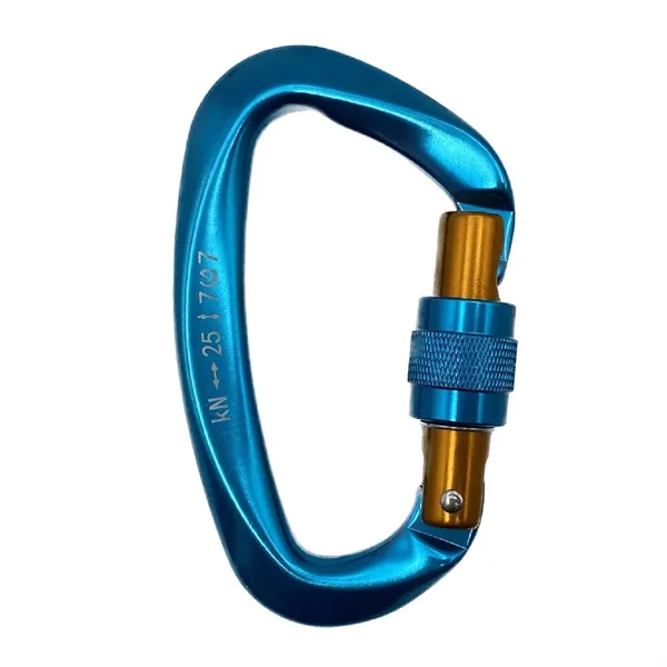 D-Ring shape screw gate carabiner plus laser engraving on 1 location... from ASI 37218 Athena Promo (tm)