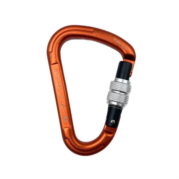 Triangle shape screw gate carabiner plus laser engraving on 1 location... from ASI 37218 Athena Promo (tm)