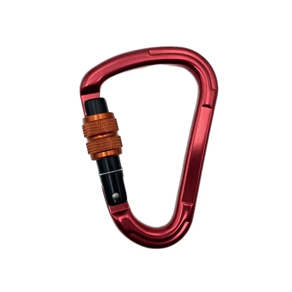 Triangle shape screw gate carabiner plus laser engraving on 1 location... from ASI 37218 Athena Promo (tm)