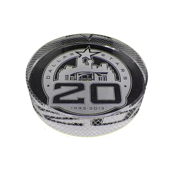 Round crystal paperweight plus laser engraving on inside of crystal plus... from ASI 37218 Athena Promo (tm)