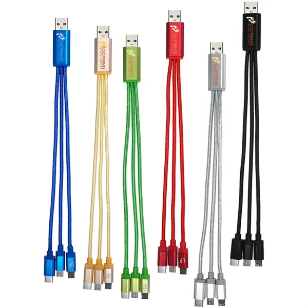 Braided 3-in-1 charging cable with multiple USB adaptor.... from ASI 39552 BEL Promo