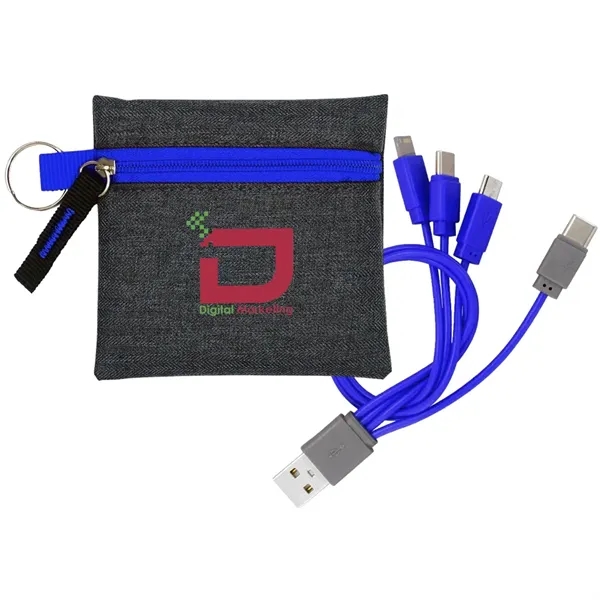 Tech pouch with 4-in-1 charging cable and key ring.... from ASI 39552 BEL Promo
