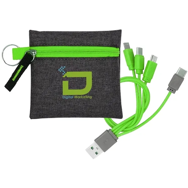 Tech pouch with 4-in-1 charging cable and key ring.... from ASI 39552 BEL Promo