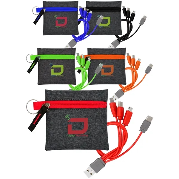 Tech pouch with 4-in-1 charging cable and key ring.... from ASI 39552 BEL Promo