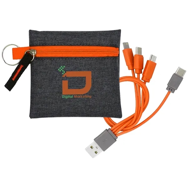 Tech pouch with 4-in-1 charging cable and key ring.... from ASI 39552 BEL Promo