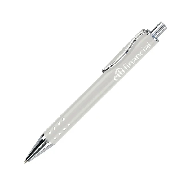 Modern brass ballpoint pen with chrome plated and porthole accents.... from ASI 90859 Tempo Industries Inc / Tempoline TimeNet