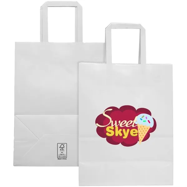 8" x 10.5" x 4.75" white FSC paper bag with handles.... from ASI 39552 BEL Promo