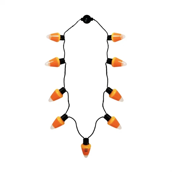 Necklace with 9 large candy corn charms and LED lights.... from ASI 42016 Brighter Promotions Inc