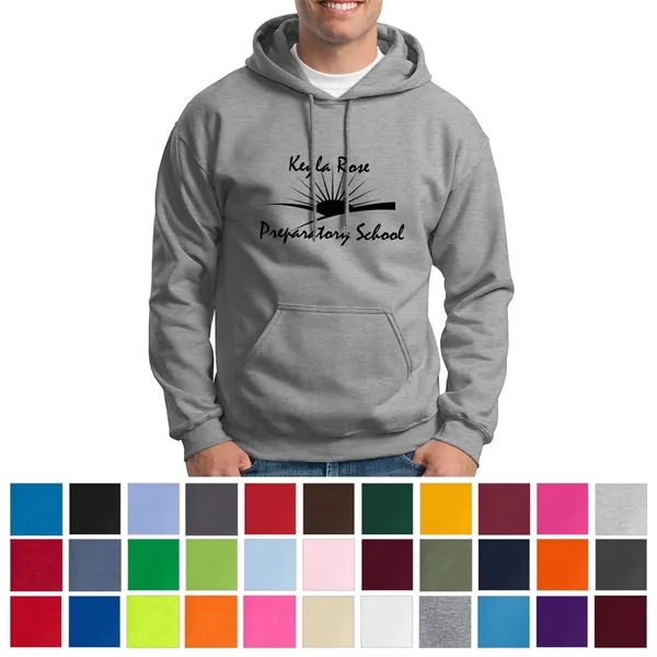 Adult hooded sweatshirt made of pre-shrunk cotton and polyester fleece knit.... from ASI 61125 Hit Promotional Products / Hit®