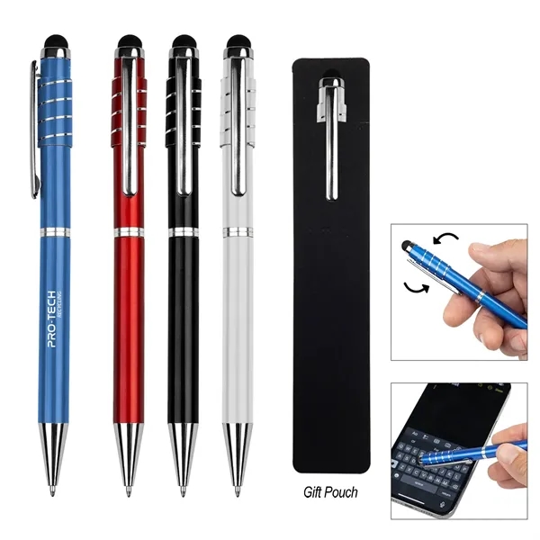 Twist-action ballpoint pen with stylus and fidget spinner accent.... from ASI 61125 Hit Promotional Products / Hit®