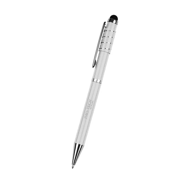 Twist-action ballpoint pen with stylus and fidget spinner accent.... from ASI 61125 Hit Promotional Products / Hit®
