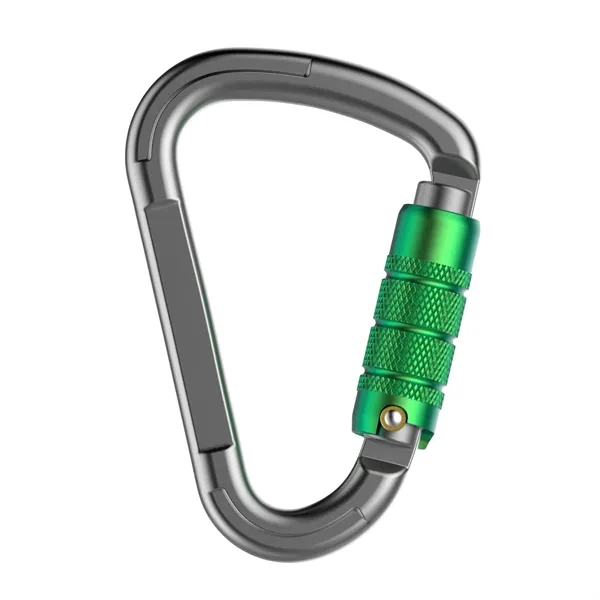 Triangle shape triple gate carabiner plus laser engraving on 1 location... from ASI 37218 Athena Promo (tm)