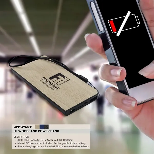 UL WOODLAND POWER BANK... from ASI 30208 A P Specialties / AP Specialties