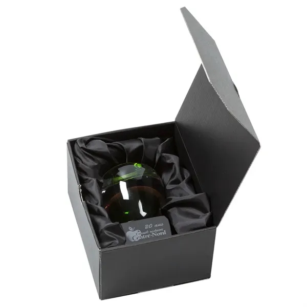 Hand blown apple shape art glass award on an optical clear... from ASI 84592 St Regis Group / St Regis