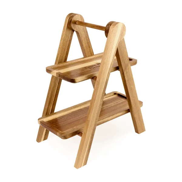 Acacia wood, two-tier serving tray.... from ASI 56070 Gemline / Gemline®