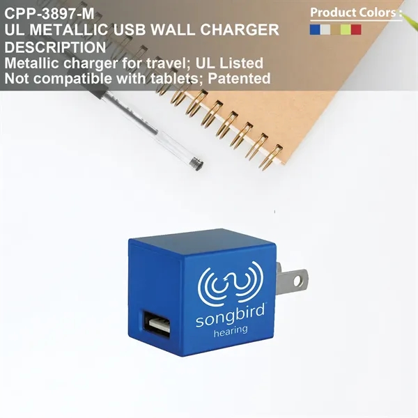 UL Metallic USB Wall Charger... from ASI 30208 A P Specialties / AP Specialties