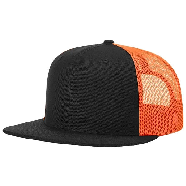 Six-panel, high-profile snapback wool blend flatbill trucker hat.... from ASI 74601 Calico