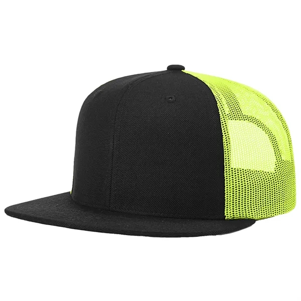 Six-panel, high-profile snapback wool blend flatbill trucker hat.... from ASI 74601 Calico