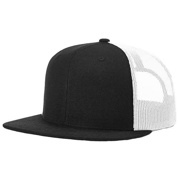 Six-panel, high-profile snapback wool blend flatbill trucker hat.... from ASI 74601 Calico