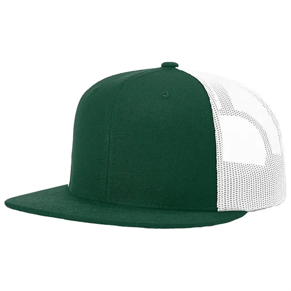 Six-panel, high-profile snapback wool blend flatbill trucker hat.... from ASI 74601 Calico