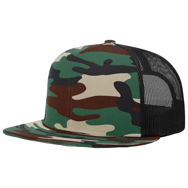 Six-panel, high-profile snapback wool blend flatbill trucker hat.... from ASI 74601 Calico