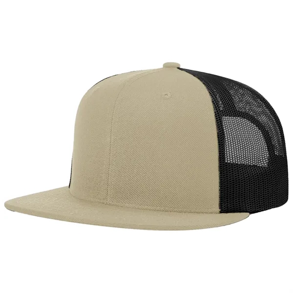 Six-panel, high-profile snapback wool blend flatbill trucker hat.... from ASI 74601 Calico