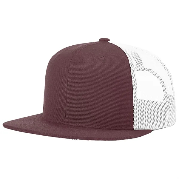 Six-panel, high-profile snapback wool blend flatbill trucker hat.... from ASI 74601 Calico