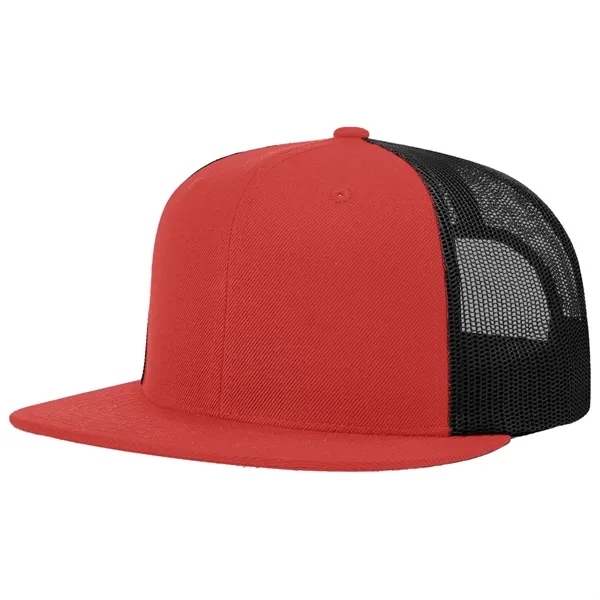 Six-panel, high-profile snapback wool blend flatbill trucker hat.... from ASI 74601 Calico