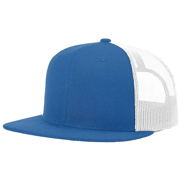 Six-panel, high-profile snapback wool blend flatbill trucker hat.... from ASI 74601 Calico