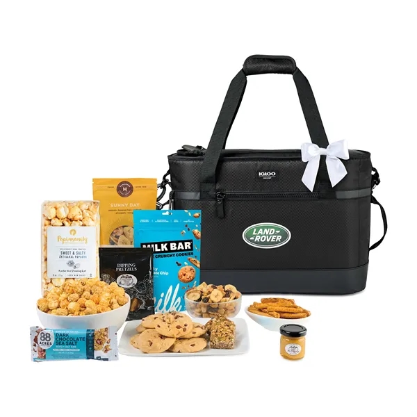 Igloo® Maddox XL Cooler filled with gourmet snacks.... from ASI 56070 Gemline / Gemline®