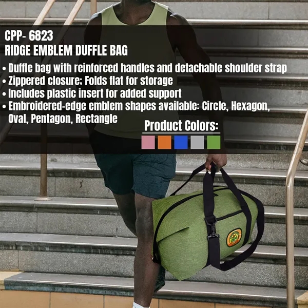 RIDGE EMBLEM DUFFLE BAG... from ASI 30208 A P Specialties / AP Specialties
