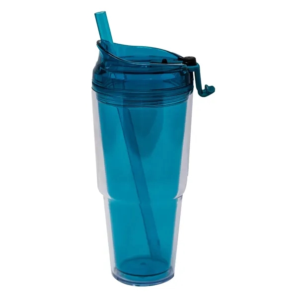Double Wall Acrylic Color In/Clear Out Tumbler With Spill Proof Screw-on... from ASI 72657 Active Life Promo / Apres Ski