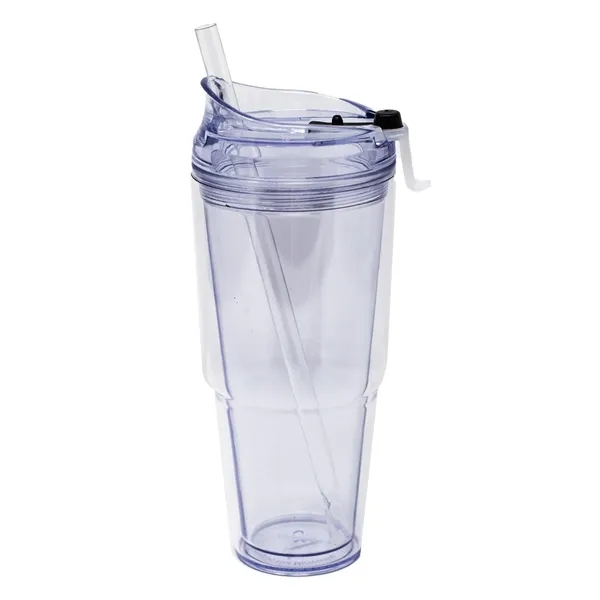 Double Wall Acrylic Color In/Clear Out Tumbler With Spill Proof Screw-on... from ASI 72657 Active Life Promo / Apres Ski