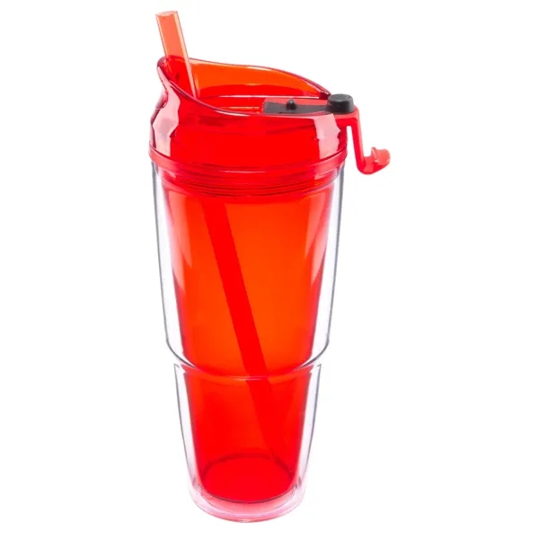 Double Wall Acrylic Color In/Clear Out Tumbler With Spill Proof Screw-on... from ASI 72657 Active Life Promo / Apres Ski