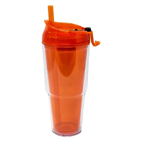 Double Wall Acrylic Color In/Clear Out Tumbler With Spill Proof Screw-on... from ASI 72657 Active Life Promo / Apres Ski